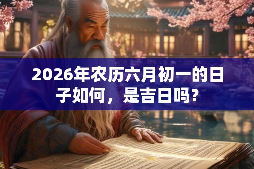 2026年农历六月初一的日子如何,是吉日吗? 2026年农历六月初一的日子如何,是吉日吗?