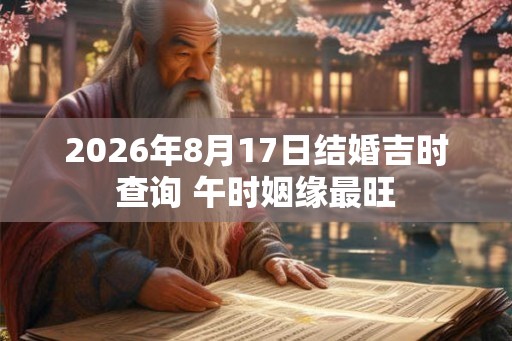 2026年8月17日结婚吉时查询 午时姻缘最旺
