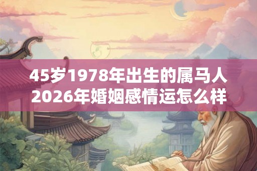 45岁1978年出生的属马人2026年婚姻感情运怎么样？