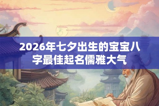 2026年七夕出生的宝宝八字最佳起名儒雅大气