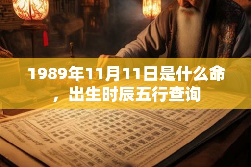1989年11月11日是什么命，出生时辰五行查询