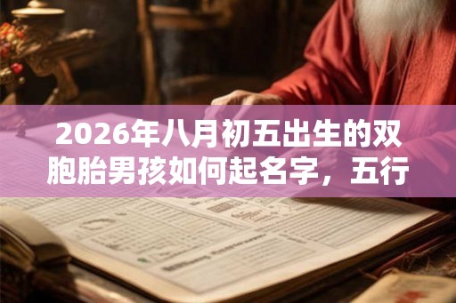 2026年八月初五出生的双胞胎男孩如何起名字，五行属什么？
