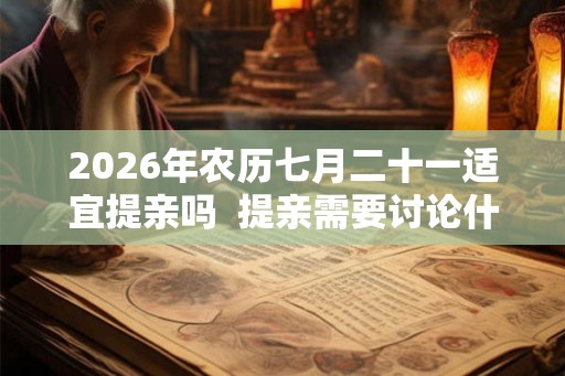 2026年农历七月二十一适宜提亲吗  提亲需要讨论什么