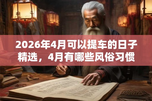 2026年4月可以提车的日子精选，4月有哪些风俗习惯？