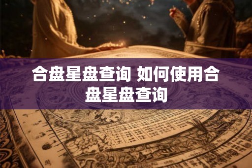 合盘星盘查询 如何使用合盘星盘查询