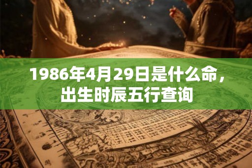 1986年4月29日是什么命，出生时辰五行查询