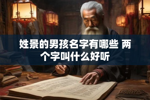 姓景的男孩名字有哪些 两个字叫什么好听