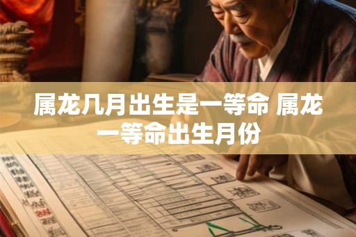 属龙几月出生是一等命 属龙一等命出生月份