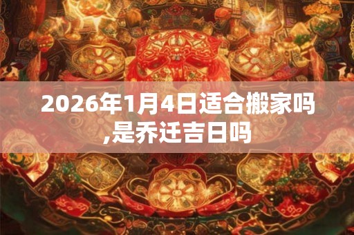 2026年1月4日适合搬家吗,是乔迁吉日吗