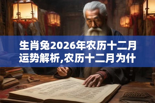 生肖兔2026年农历十二月运势解析,农历十二月为什么叫腊月？