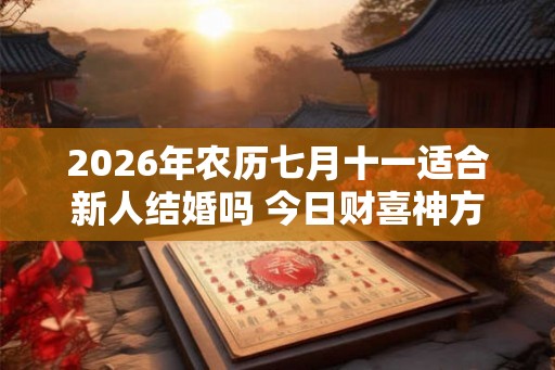 2026年农历七月十一适合新人结婚吗 今日财喜神方位