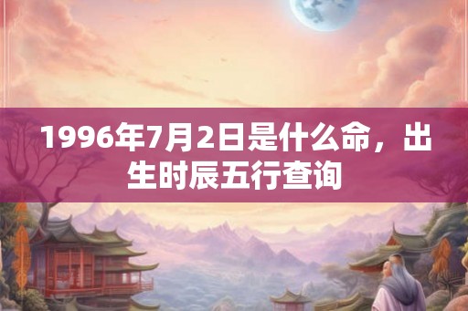 1996年7月2日是什么命，出生时辰五行查询