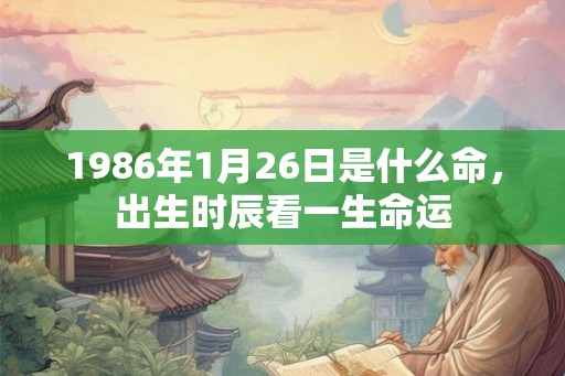 1986年1月26日是什么命，出生时辰看一生命运