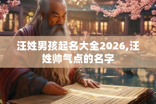 汪姓男孩起名大全2026,汪姓帅气点的名字