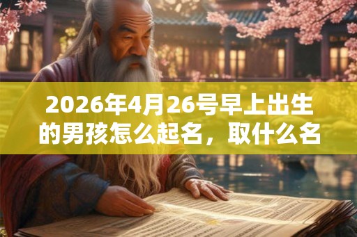 2026年4月26号早上出生的男孩怎么起名，取什么名字吉祥？