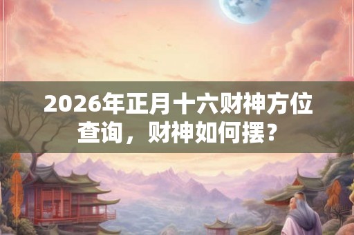 2026年正月十六财神方位查询，财神如何摆？