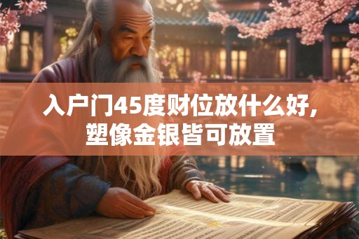 入户门45度财位放什么好,塑像金银皆可放置