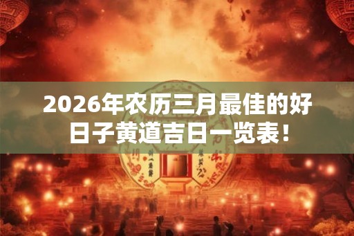 2026年农历三月最佳的好日子黄道吉日一览表！
