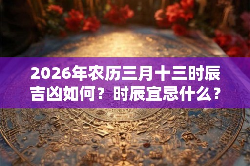 2026年农历三月十三时辰吉凶如何？时辰宜忌什么？