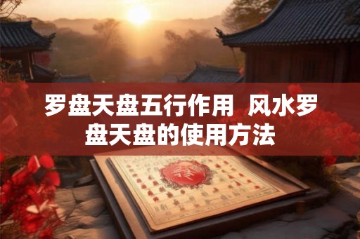 罗盘天盘五行作用  风水罗盘天盘的使用方法