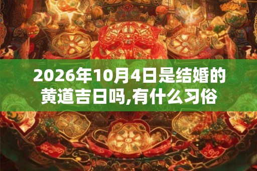 2026年10月4日是结婚的黄道吉日吗,有什么习俗