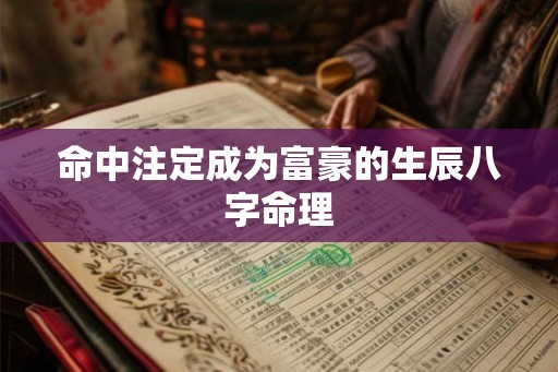 命中注定成为富豪的生辰八字命理