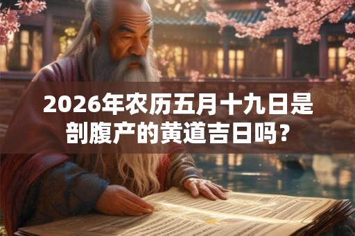 2026年农历五月十九日是剖腹产的黄道吉日吗？