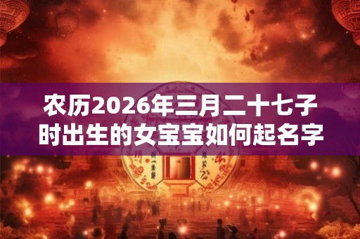 农历2026年三月二十七子时出生的女宝宝如何起名字，五行属什么