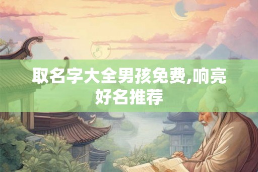 取名字大全男孩免费,响亮好名推荐
