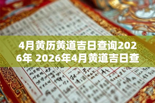 4月黄历黄道吉日查询2026年 2026年4月黄道吉日查询