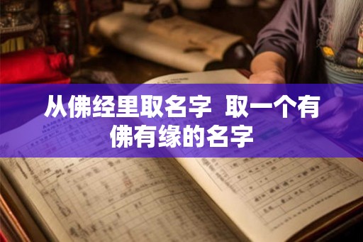从佛经里取名字  取一个有佛有缘的名字