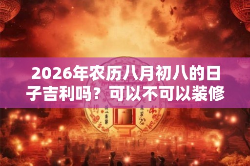 2026年农历八月初八的日子吉利吗？可以不可以装修动土？