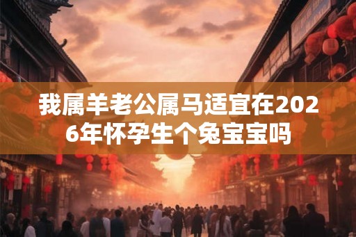 我属羊老公属马适宜在2026年怀孕生个兔宝宝吗