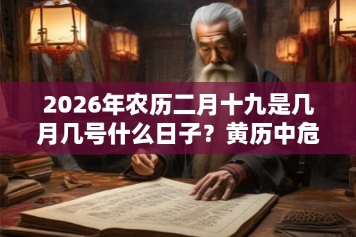 2026年农历二月十九是几月几号什么日子？黄历中危日是什么意思？
