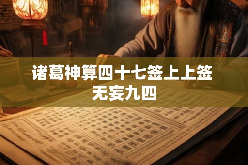 诸葛神算四十七签上上签 无妄九四