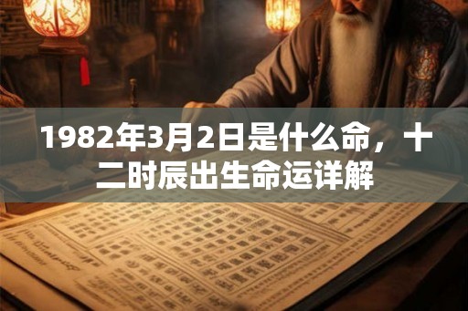 1982年3月2日是什么命，十二时辰出生命运详解