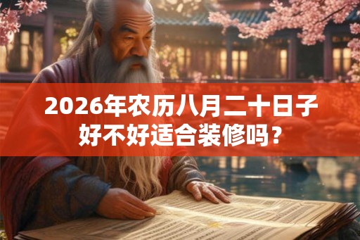 2026年农历八月二十日子好不好适合装修吗？