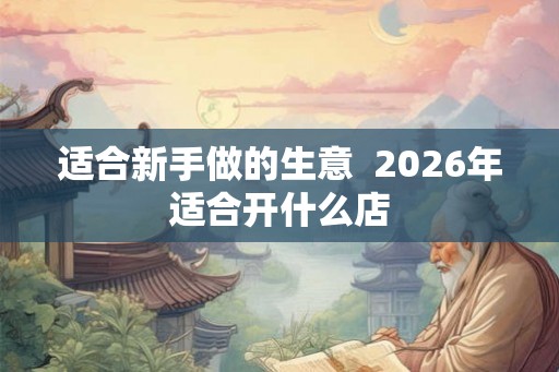 适合新手做的生意 2026年适合开什么店 适合新手做的生意 2026年适合开什么店