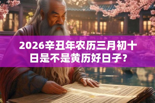 2026辛丑年农历三月初十日是不是黄历好日子? 2026辛丑年农历三月初十日是不是黄历好日子?