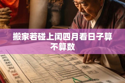 搬家若碰上闰四月看日子算不算数
