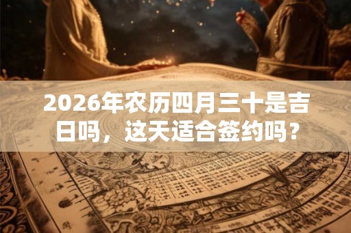 2026年农历四月三十是吉日吗，这天适合签约吗？