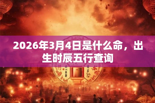 2026年3月4日是什么命,出生时辰五行查询 2026年3月4日是什么命,出生时辰五行查询
