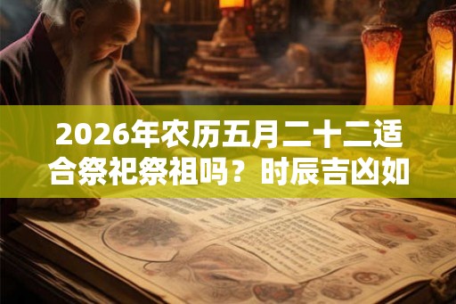 2026年农历五月二十二适合祭祀祭祖吗？时辰吉凶如何？