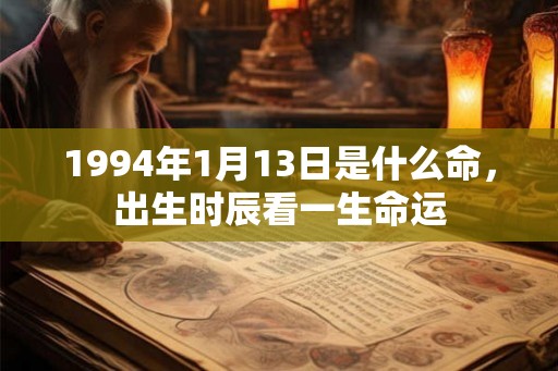 1994年1月13日是什么命，出生时辰看一生命运