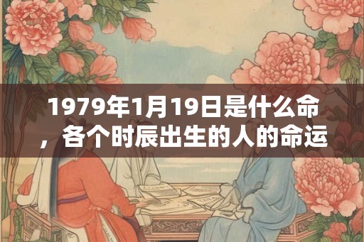 1979年1月19日是什么命，各个时辰出生的人的命运