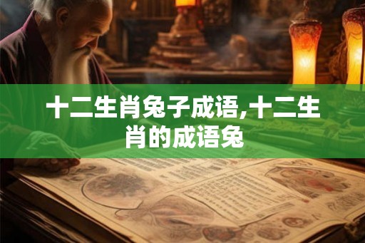 十二生肖兔子成语,十二生肖的成语兔