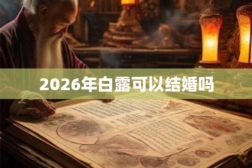 2026年白露可以结婚吗