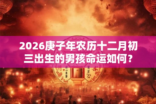 2026庚子年农历十二月初三出生的男孩命运如何？
