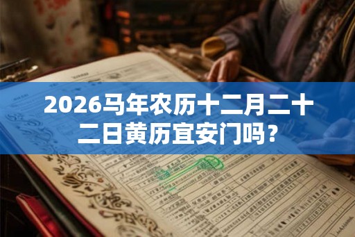 2026马年农历十二月二十二日黄历宜安门吗？