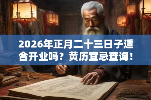 2026年正月二十三日子适合开业吗？黄历宜忌查询！